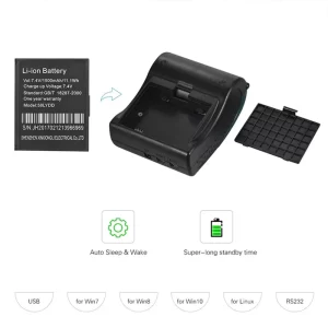 طابعة فواتير حرارية بلوتوث محمولة 80 ملم