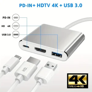 تحويلة 3 في 1 Type-C to HDMI + USB