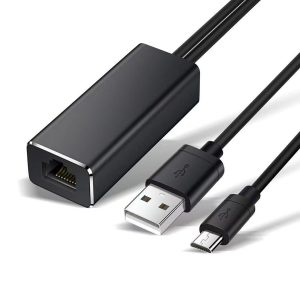 محول ايثرنت للأجهزة التلفزيونية Micro USB + USB To Ethernet