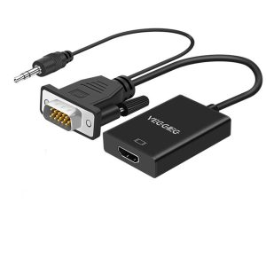 وصلة من VGA الى HDMI مع صوت + كيبل شحن